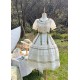 Mademoiselle Pearl Four Leaf Clover and Lime Blouse Apron Overdress JSK and Ops(Reservation/2 Colours/Full Payment Without Shipping)